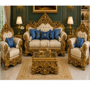 Buy 5Seaters Sofa Bespoke Castle Teak Wood living Room Furniture French Rococo Style Hand-Carved Maharaja Sofa with Coffee <b>Table</b> - Product Image 1