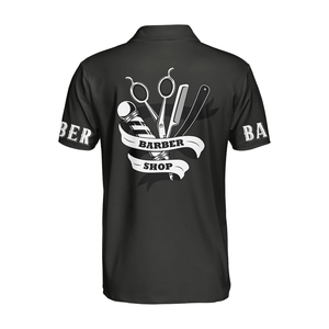 Salon Barber <b>T</b>-<b>Shirt</b> Wholesale Custom Logo Embroidery <b>Polyester</b> Casual Jersey Digital Print Quick Dry Breathable Factory Price - Product Image 2