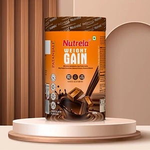 Patanjali Nutrela Weight Gain Chocolate – Poudre de protéines végétales avec 16 plantes, vitamines et minéraux - Product Image 1