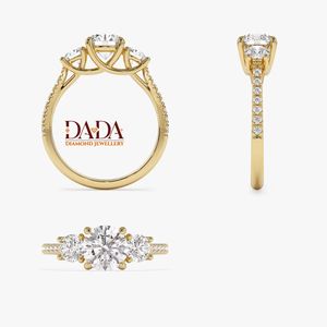 Bague de fiançailles à taille ronde pour femme, bague de mariage solitaire en diamant, bague de mariée classique à six griffes, élégante pour un anniversaire - Product Image 5