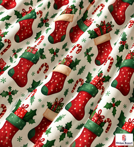 Tela de Poliéster y Algodón Estampada Navideña Personalizada, Fabricante OEM ODM de Textiles Tejidos para Ropa, Ropa Deportiva y Prendas Festivas - Product Image 1