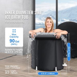 Vasca Gonfiabile Portatile da Esterno da 90 Galloni per Bagno di Ghiaccio, Recupero Atleti, Piscina per Terapia con Acqua Fredda in PVC, Logo Personalizzabile - Product Image 4