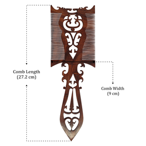 Wide Tooth Wooden <b>Detangling</b> Comb Natural Wood Hair <b>Brush</b> Alternative For Thick Curly And Long Hair Care - Product Image 4