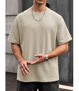 Nouveauté T-shirt décontracté pour homme à manches courtes 100% coton Col rond et épaules tombantes Couleur unie Surdimensionné Fabriqué au Bangladesh - Product Image 2