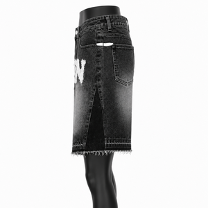 Shorts en jean personnalisés pour hommes, style vintage délavé, coupe ample, streetwear, imprimé graphique, OEM ODM, vente en gros - Product Image 6