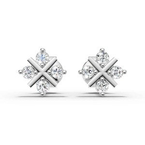 Pendientes Colgantes de Moissanita en Plata de Ley con Baño de Rodio, Joyería de Lujo para Hombre con Motivo de Barra Cruzada - Product Image 1