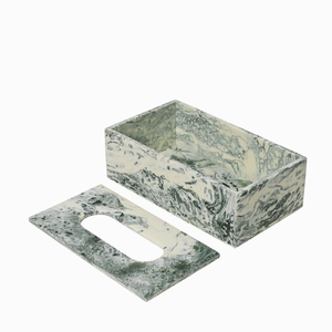Boîte à mouchoirs en résine de style nautique, modèle à motifs, en résine d'Inde - Product Image 5