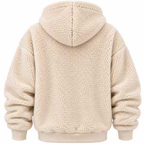Sweat-shirt à capuche en polaire surdimensionné, couleur unie, vêtement d'hiver décontracté avec poche, anti-boulochage, coupe classique, sweat-shirt en tricot pour homme - Product Image 2
