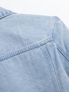 Veste en jean déchirée bleu clair pour homme, col rabattu, fermeture éclair, style vintage décontracté, manteau de printemps - Product Image 5