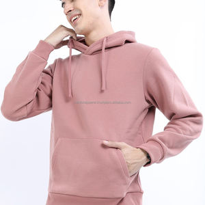 Nardon Apparel 2025 sweat à capuche léger pour hommes hiver rose clair couleur unie sweat à capuche personnalisé pour hommes - Product Image 4