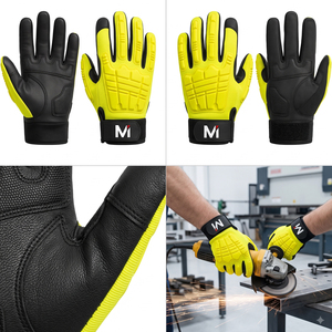 Durable Synthetic Leather Mechanic Work <b>Gloves</b> Shockproof TPR Knuckle Protective Automotive Assembly Anti-Slip General Purpose - Product Image 6