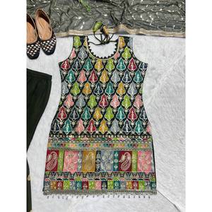 Designer Women's Party Wear Top Bottom Dupatta <b>Set</b> with Embroidery Sequence Work - Product Image 3