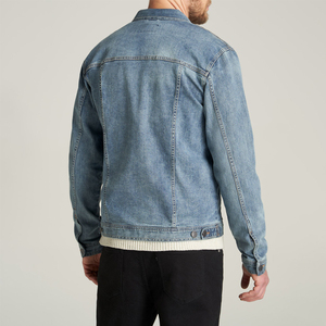 Plain <b>Blank</b> Bulk Quantity Men Denim Jackets New Trendy Design Turn Down Collar Men Casual Denim Jackets - Product Image 2
