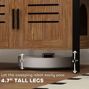 Mobiletto per lettiera per gatti marrone scuro con gambe alte e tavola tiragraffi 80 cm L x 45 cm L x 50 cm H - Arredamento per animali domestici - Product Image 6