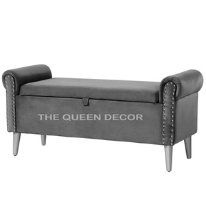 Modern Luxury Stainless Steel Leg Fabric or Leather <b>Bed</b> <b>End</b> Stool Bedroom Seat Bench Ottoman <b>Bed</b> Stool Chair - Product Image 4