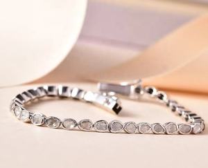 Moissanite Sterling <b>Silver</b> <b>Bracelet</b> Faceted Diamond <b>Bracelet</b> Customized Jewelry Wedding Gift Gift for Her - Product Image 5