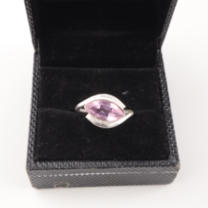 Bague artisanale élégante en pierre de morganite rose naturelle, plaquée argent 925, bijoux pour femmes. - Product Image 1