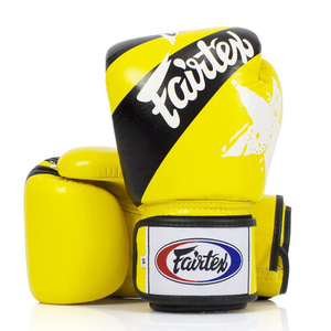 Guantes de Boxeo Fairtex de Fabricante OEM, Amarillos y Negros, de Cuero, con Cierre de Gancho y Bucle, Unisex, para Adultos, Equipo de Protección, Nuevo Diseño - Product Image 3