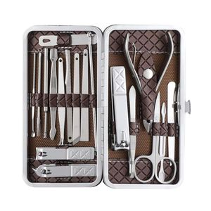 Travel Manicure <b>Set</b> 7 Piece Sage Green Soft Pouch Minimalist Matte Finish Stainless Steel Tools Compact Personal Grooming Kit - Product Image 4