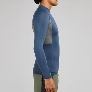 <b>Men</b> Full Sleeve Rash Guard Color Blocked UPF50+ <b>Compression</b> <b>Shirt</b> Polyester Adult Swimwear Top - Product Image 4
