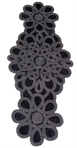 Chemin de table élégant noir perlé – Motif floral artisanal, décoration de centre de table de luxe - Product Image 2