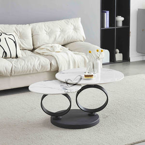 <span class=keywords><strong>Table</strong></span> <span class=keywords><strong>basse</strong></span> ronde pivotante en <span class=keywords><strong>céramique</strong></span> minimaliste, <span class=keywords><strong>table</strong></span> d'appoint extensible moderne pour la maison, meubles de salon - Product Image 1