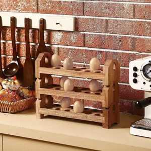 Wooden <b>Egg</b> Rack 3 Tier <b>Egg</b> Holder Stand Farmhouse <b>Egg</b> <b>Storage</b> Organizer Kitchen Counter <b>Egg</b> Display Rack Durable - Product Image 1