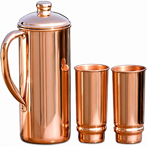 Premium Copper Jug Lid | Traditional Copper Water Pitcher 6-12 Hours Thermal Insulation Camping Use Eco-Friendly Classic Design - Product Image 3