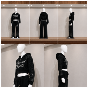 Apparel Xperts Ensemble 2 pièces pour femme, fermeture éclair, coupe droite, longueur normale, vêtements de sport décontractés, polaire 100% coton, streetwear - Product Image 6