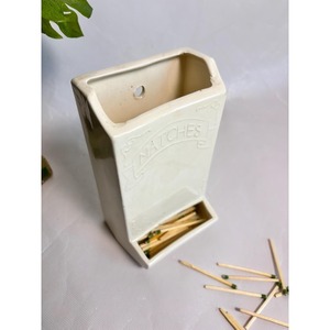 Vintage Ceramic <b>Match</b> <b>Box</b> With Embossed <b>Matches</b> Logo Durable Household Use - Product Image 1