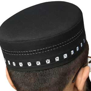 Chapeau de prière musulman Kufi modeste en polyester et coton, vente en gros, couvre-chef islamique pour hommes, nouveau design - Product Image 2