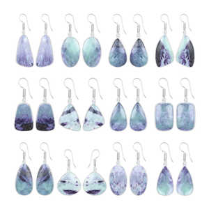 Boucles d'oreilles pendantes en laiton plaqué argent de qualité supérieure, design minimaliste fait main, style Kammererite, vente en gros, paires pour femmes - Product Image 3