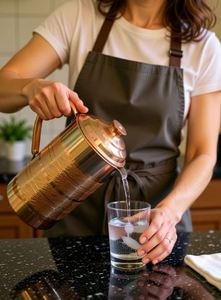 Ensemble de carafes en cuivre pour une identité culinaire artistique haut de gamme, service d'eau en métal avec verres, durable et réutilisable pour la cuisine - Product Image 5