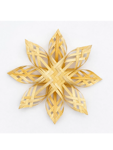 Adorno de Copo de Nieve de Bambú Tejido a Mano – Decoración Navideña Ecológica y Natural de Bambú (8 puntas, tamaños surtidos) - Product Image 5
