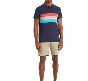 Polos atléticos con logotipo personalizado de algodón al por mayor, polos de manga corta lisos de alta calidad a precio barato, Polo para hombre con bloque de color para exteriores - Product Image 1