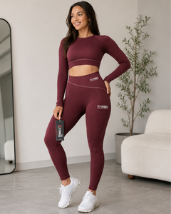 กางเกงเลกกิ้งเอวกลางผ้าริบสำหรับผู้หญิง Fly Humble Sportswear ความยาวระดับเข่า สีพื้น ระบายอากาศได้ดี ผลิตจากผ้าฝ้าย/ใยไผ่ เหมาะสำหรับใส่ลำลอง - Product Image 1