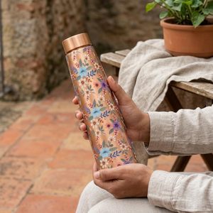 Metal Custom Prices and Logo 100% Pure <b>Copper</b> Water <b>Bottle</b> with Lid Leak Proof <b>Drinking</b> Water <b>Bottle</b> Storage for School Office - Product Image 1