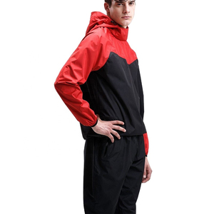 Ensemble de combinaison de sauna à capuche pour homme, noir et argent, en fibre de polyéthylène, taille à cordon de serrage, pour toutes les saisons - Product Image 3