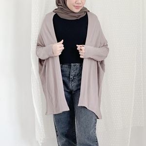 Cárdigan Largo Minimalista para Mujer, Cuello en V, Manga Dolman, Tejido de Punto Transpirable - Product Image 3