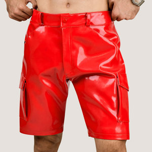 OEM Service Reasonable Price Leather Shorts For Men Latest Style Custom Design Streetwear Men Leather Shorts In Wholesale - Product Image 1