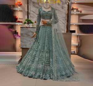 Lehenga Choli Verde Mar para Novia, con Bordado Intenso, Tela Suave de Secado Rápido para Invierno/Verano, Diseño de Alta Costura para Bodas y Fiestas, Ropa de Recepción para Mujer - Product Image 1