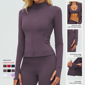 Veste de yoga respirante réversible à fermeture éclair à manches longues grande taille pour femme, écologique, antibactérienne, séchage rapide, fitness – Offre Spéciale - Product Image 3