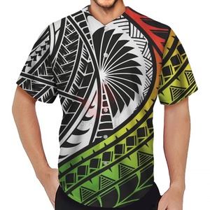 เสื้อเบสบอลคอวีผู้ชาย ลายเรียบ ผ้าโพลีเอสเตอร์ระบายอากาศ แขนสั้น ใส่ได้ทุกฤดู เสื้อผ้ากีฬา โลโก้ด้านหน้า - Product Image 2