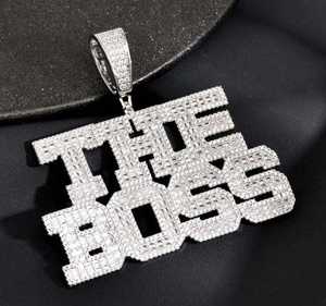 จี้ตัวอักษร The Boss ประดับเพชร VVS Moissanite สไตล์ฮิปฮอป เครื่องประดับหรูหรา - Product Image 1