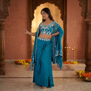 Trending Embroidered Dress Set With <b>Shrug</b> For Wedding And Festival For <b>Women</b> Traditional Indian Wear - Product Image 6