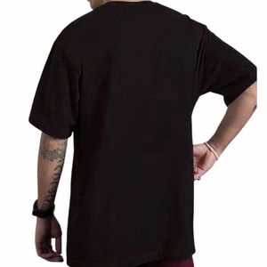 Customized Wholesale Solid Pattern Knitted High Quality 100% Cotton Oversized Eco-Friendly 200g Breathable <b>Men</b> T-Shirts - Product Image 5
