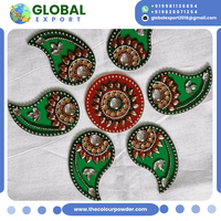 Rangoli en acrylique de qualité supérieure, design floral prêt à l'emploi, perles faites à la main, réutilisables, emballage en vrac, multicolores, classique, élégant, parfait