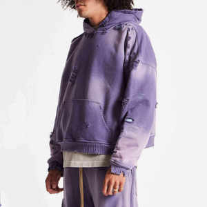 Sweat-shirt à capuche vintage pour homme, lavé, surdimensionné, en coton/polaire, style streetwear, pour l'automne - Product Image 4