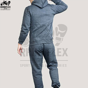 Conjunto Deportivo de Sudadera con Capucha y Pantalones Jogger, Diseño Personalizado OEM, 100% Algodón, Gris Jaspeado, para Hombre, Tela Técnica - Product Image 6