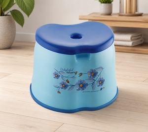 Plastic <b>Stool</b> with Floral Design Lightweight Home Furniture for Living Room and <b>Office</b> Use - Product Image 1